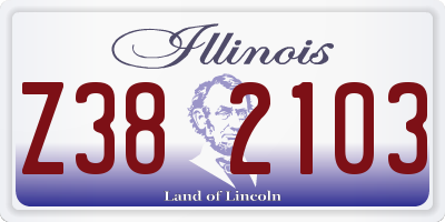 IL license plate Z382103