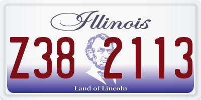 IL license plate Z382113