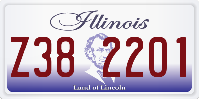IL license plate Z382201