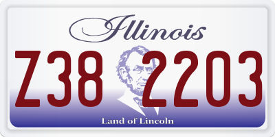 IL license plate Z382203