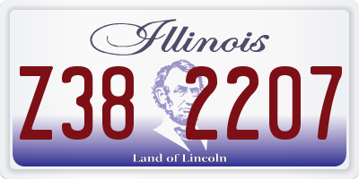 IL license plate Z382207