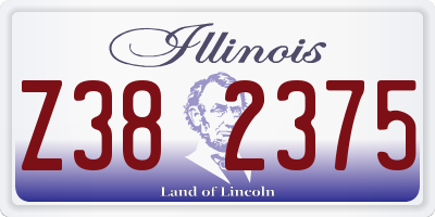 IL license plate Z382375