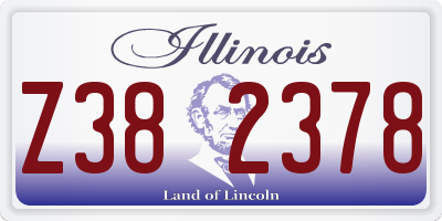 IL license plate Z382378