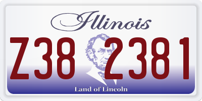 IL license plate Z382381