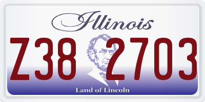 IL license plate Z382703