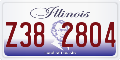 IL license plate Z382804