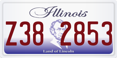 IL license plate Z382853