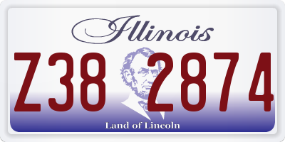 IL license plate Z382874