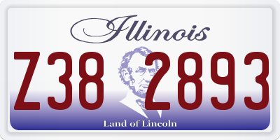IL license plate Z382893