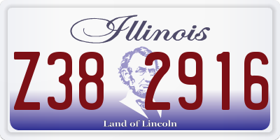 IL license plate Z382916