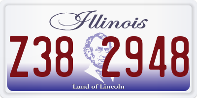 IL license plate Z382948