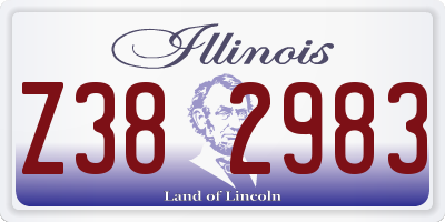 IL license plate Z382983