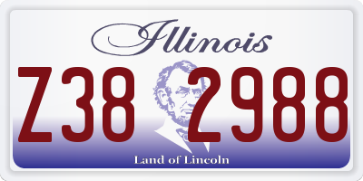 IL license plate Z382988