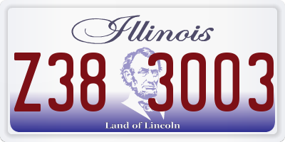 IL license plate Z383003
