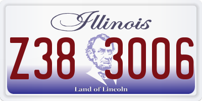IL license plate Z383006