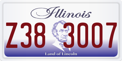 IL license plate Z383007