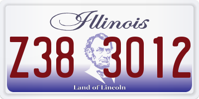 IL license plate Z383012