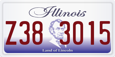 IL license plate Z383015