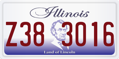 IL license plate Z383016