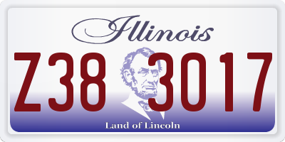 IL license plate Z383017
