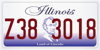 IL license plate Z383018