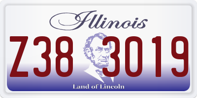 IL license plate Z383019