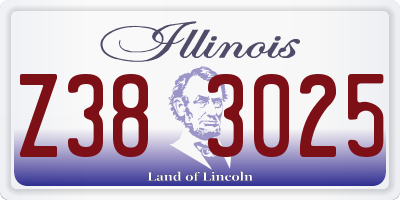 IL license plate Z383025