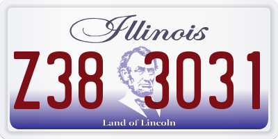 IL license plate Z383031