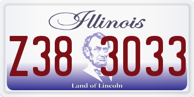 IL license plate Z383033