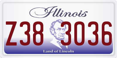 IL license plate Z383036