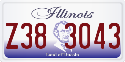 IL license plate Z383043