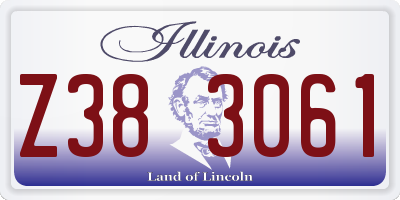 IL license plate Z383061