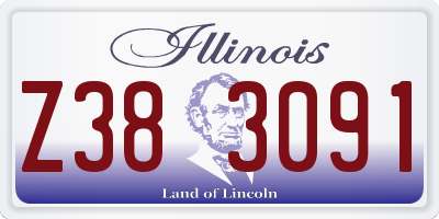 IL license plate Z383091