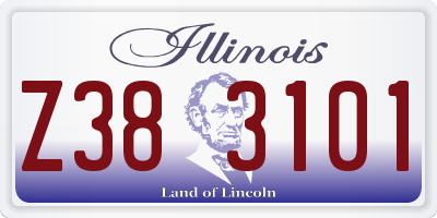 IL license plate Z383101