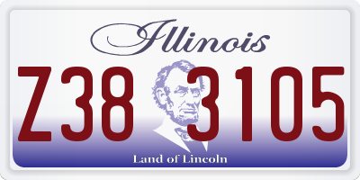 IL license plate Z383105