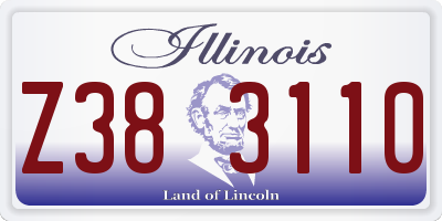 IL license plate Z383110