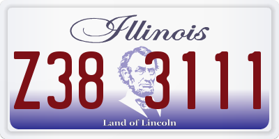 IL license plate Z383111