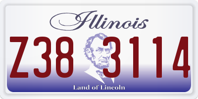 IL license plate Z383114