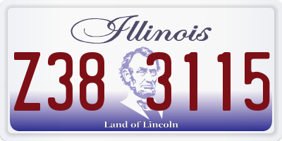 IL license plate Z383115
