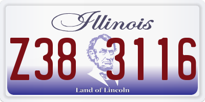 IL license plate Z383116