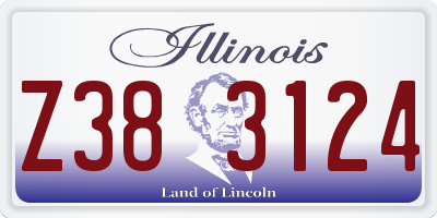 IL license plate Z383124