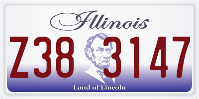IL license plate Z383147