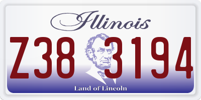 IL license plate Z383194