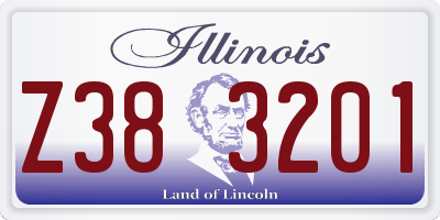 IL license plate Z383201