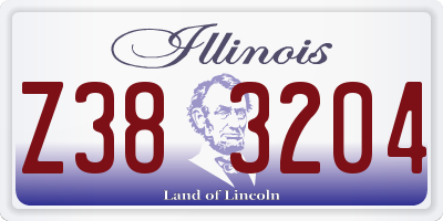 IL license plate Z383204
