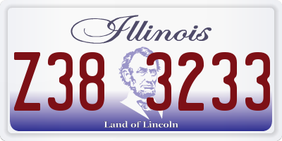 IL license plate Z383233
