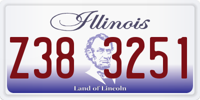 IL license plate Z383251