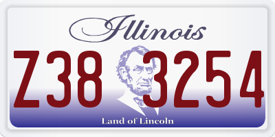 IL license plate Z383254