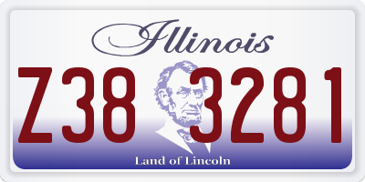 IL license plate Z383281