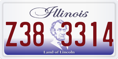 IL license plate Z383314